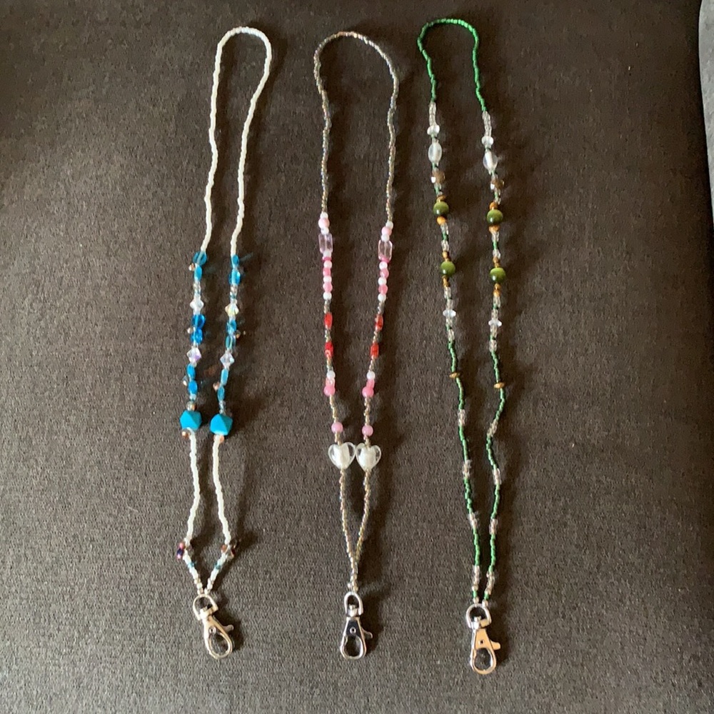 Handmade beaded badge ID lanyards bundle
